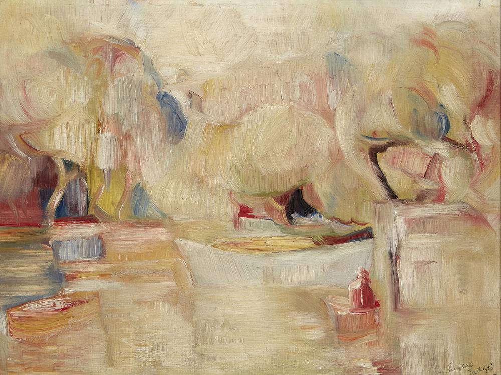 RIVER SCENE [BY THE SEINE], 1940 by Eugene Judge sold for 580 at Whyte's Auctions