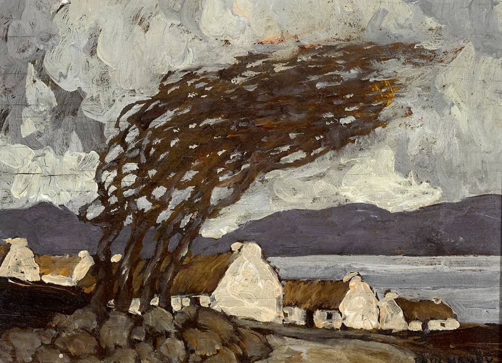 A VILLAGE IN CONNEMARA, c. 1920 by Paul Henry sold for 120,000 at Whyte's Auctions