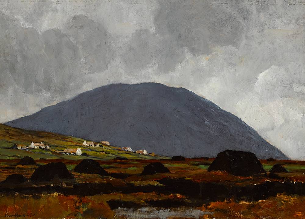 AN ACHILL BOG [LOOKING TOWARDS KEEL VILLAGE ACHILL], 1928 by John Crampton Walker sold for 1,800 at Whyte's Auctions