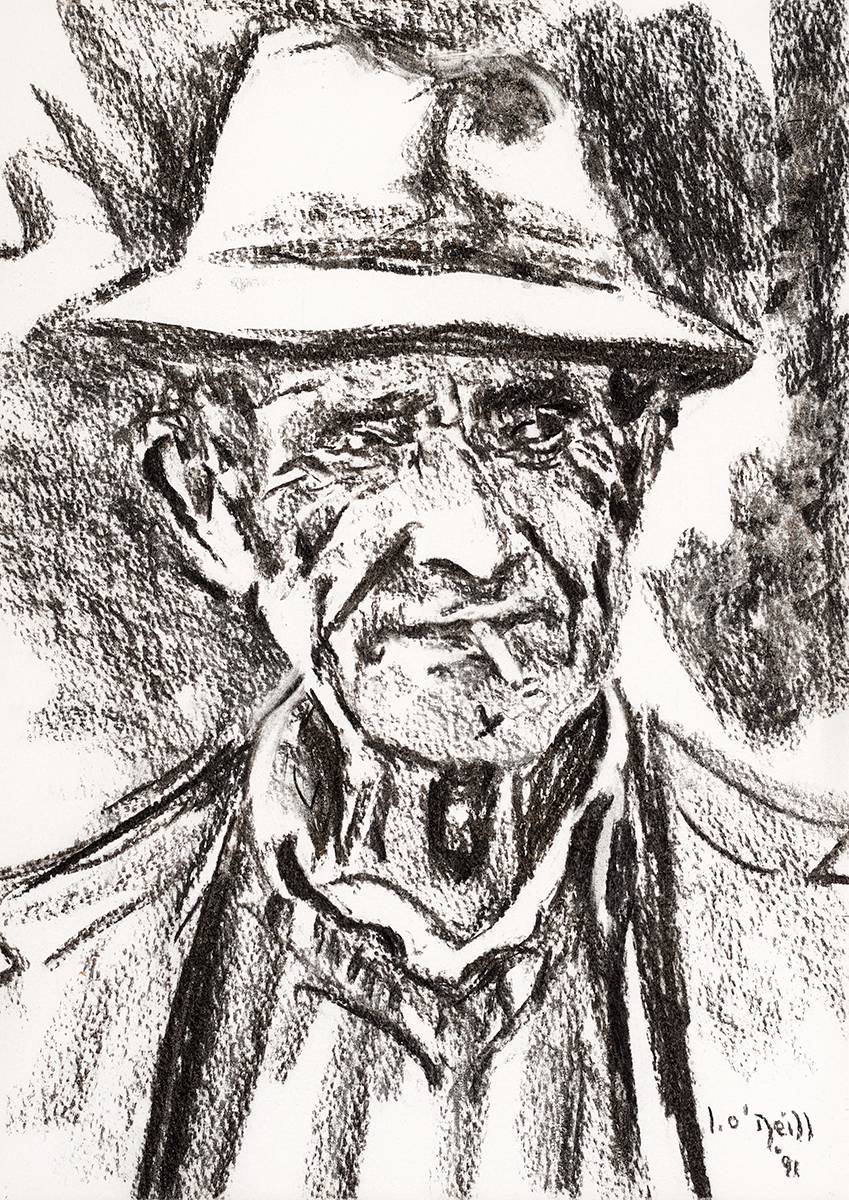 PORTRAIT SKETCH OF A MAN, 1991 by Liam O'Neill sold for 500 at Whyte's Auctions