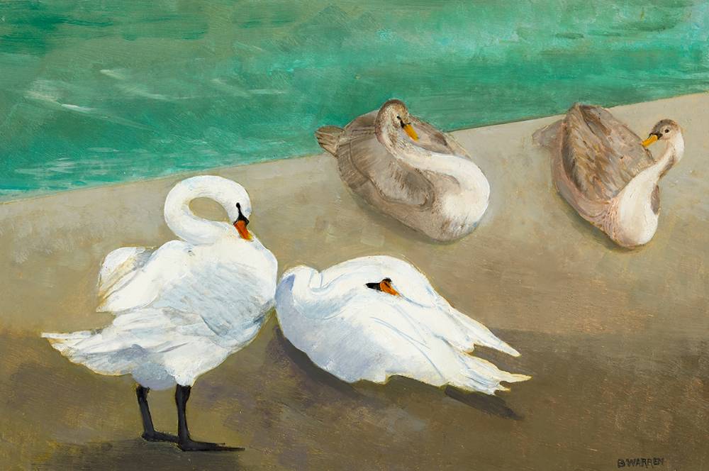 SWANS ABOVE KINSALE HARBOUR, COUNTY CORK by Barbara Warren sold for 700 at Whyte's Auctions