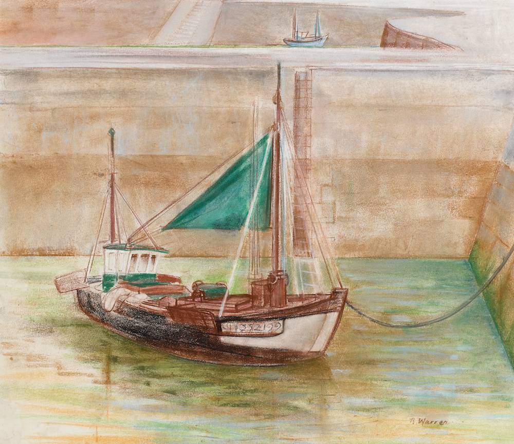 BOATS IN THE HARBOUR, HONFLEUR, FRANCE, 1984 by Barbara Warren sold for 460 at Whyte's Auctions
