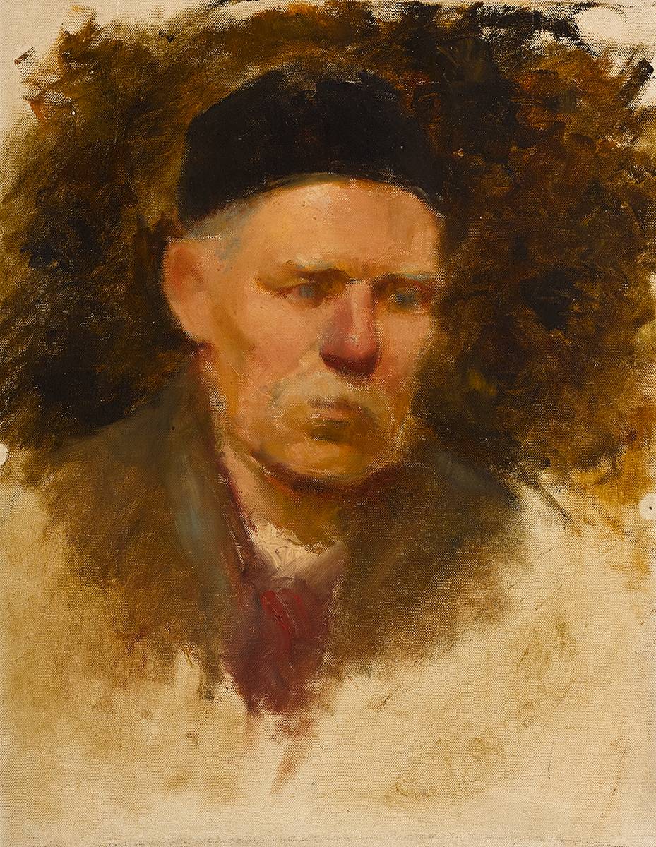 PORTRAIT OF A MAN WITH BLACK HAT AND WHITE MOUSTACHE by Mainie Jellett (1897-1944) at Whyte's Auctions