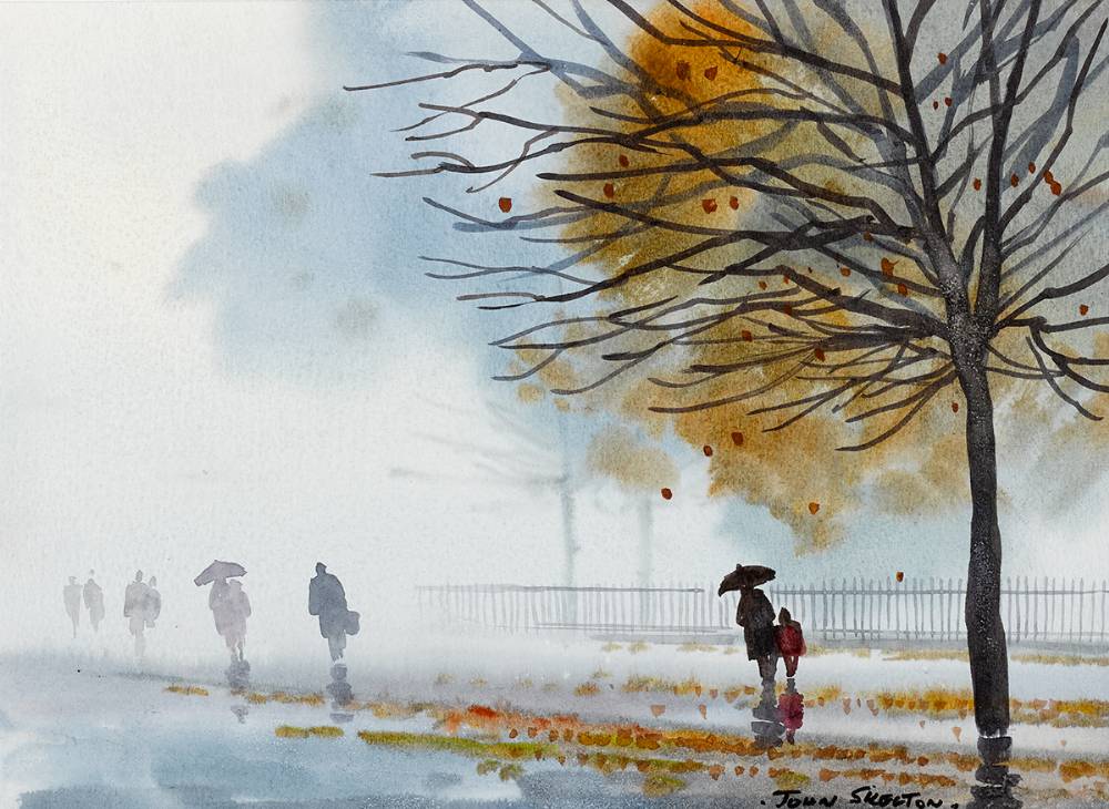 RAINY DAY, ST. STEPHEN'S GREEN, DUBLIN by John Skelton (1923-2009) at Whyte's Auctions