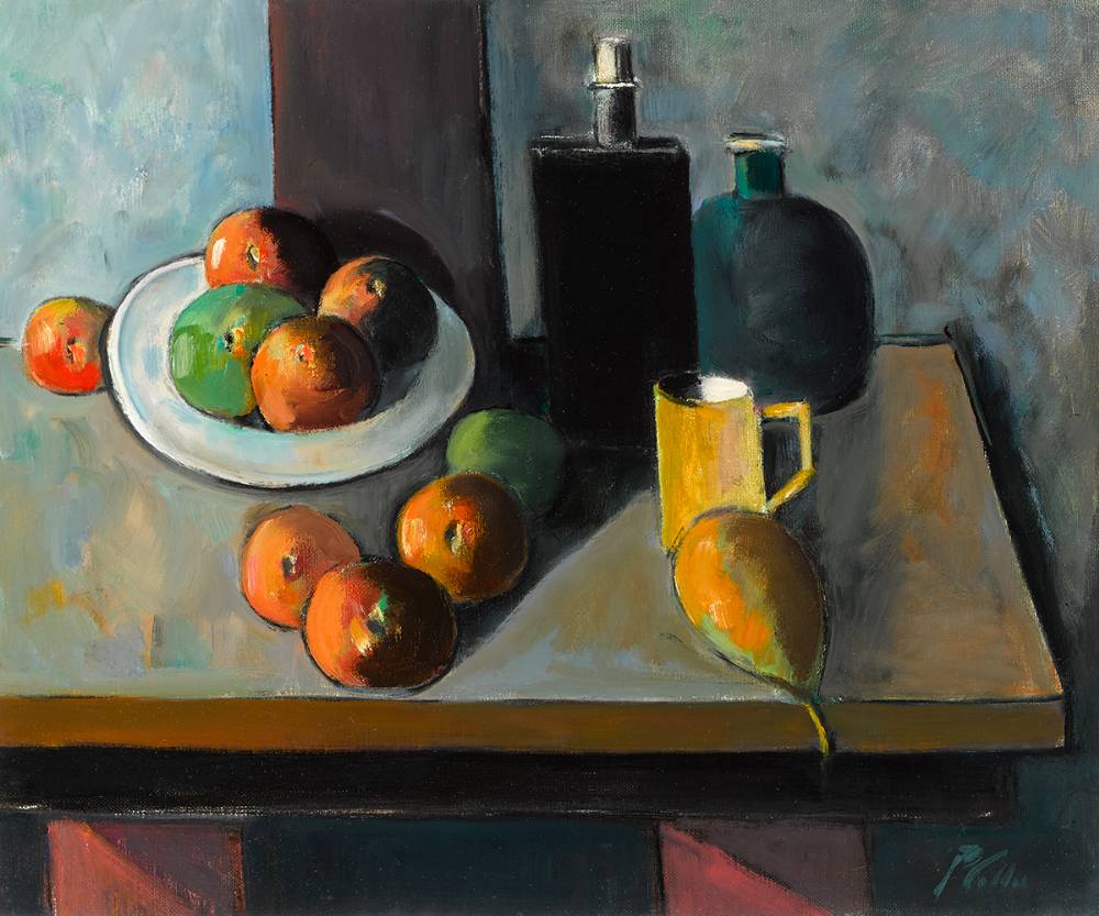 STILL LIFE WITH BLACK BOTTLE by Peter Collis RHA (1929-2012) at Whyte's Auctions
