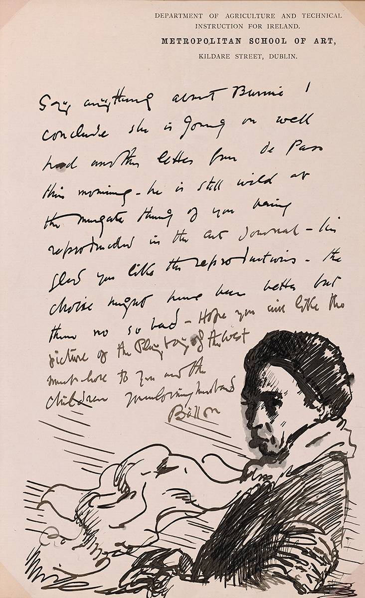 LETTER WITH SELF PORTRAIT by Sir William Orpen sold for 4,000 at Whyte's Auctions