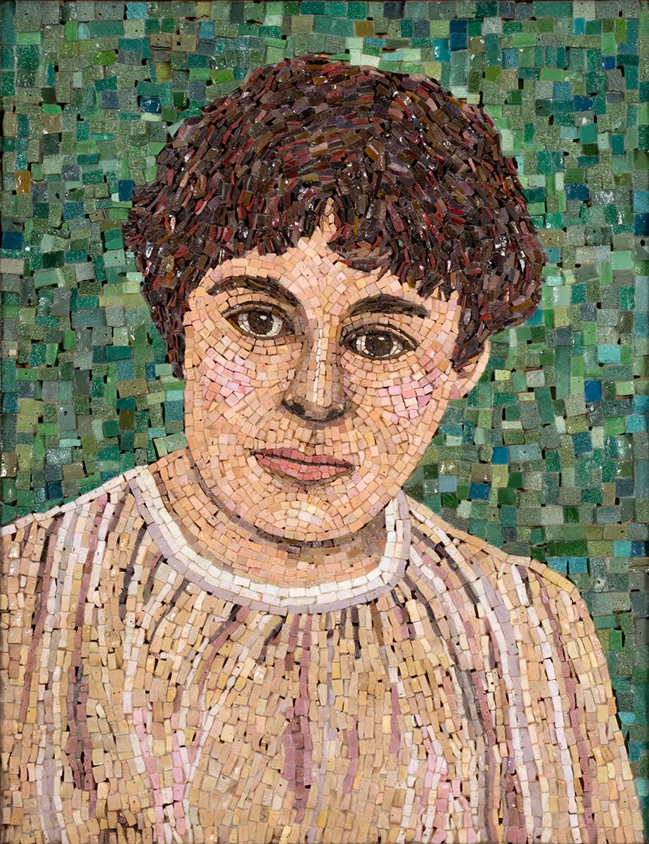 Maud Gonne MacBride. A mosaic portrait by Sen Crean (d. 2016) at Whyte's Auctions