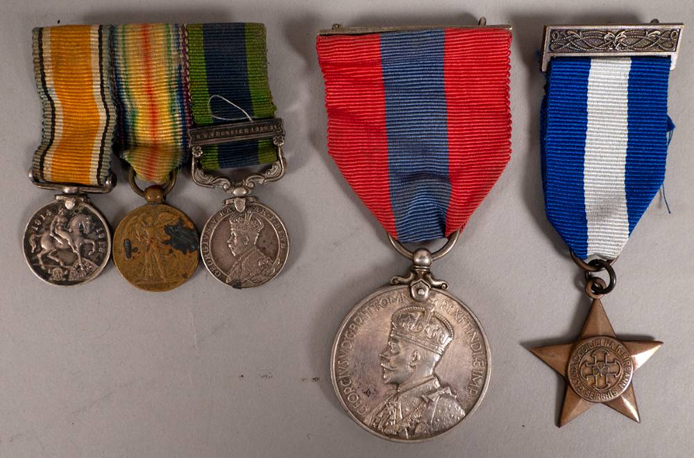 1914-1918 World War I War Medal, Victory and India Medal, 1935 Imperial Service Medal, and Catholic Boy Scouts of Ireland star. (3) at Whyte's Auctions