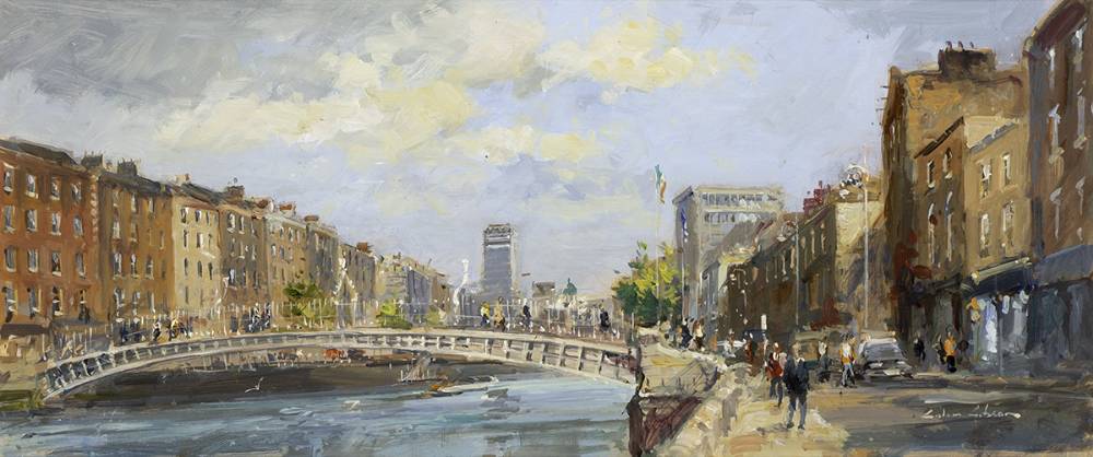 THE HA'PENNY BRIDGE, DUBLIN by Colin Gibson sold for 700 at Whyte's Auctions