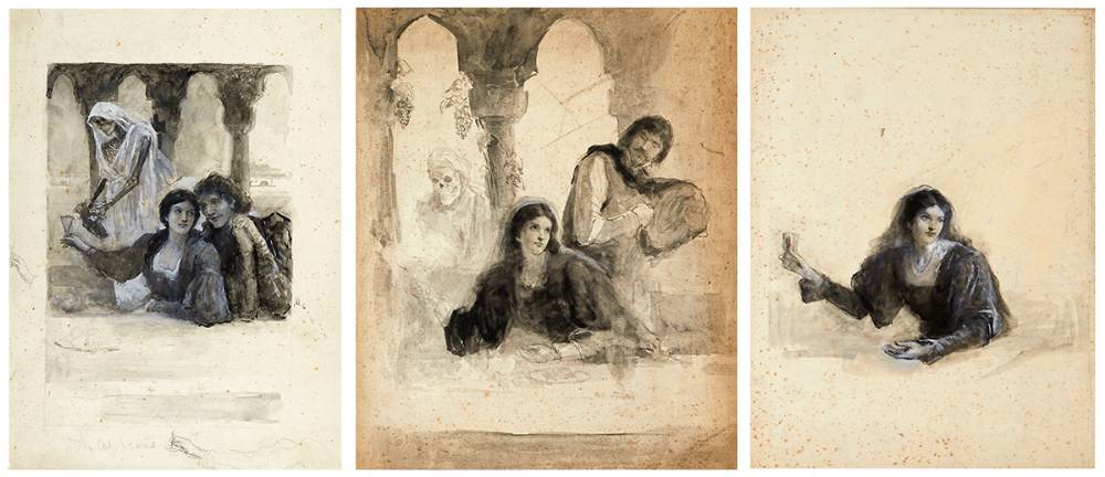 SKETCHES (SET OF THREE) by John Butler Yeats sold for 2,400 at Whyte's Auctions