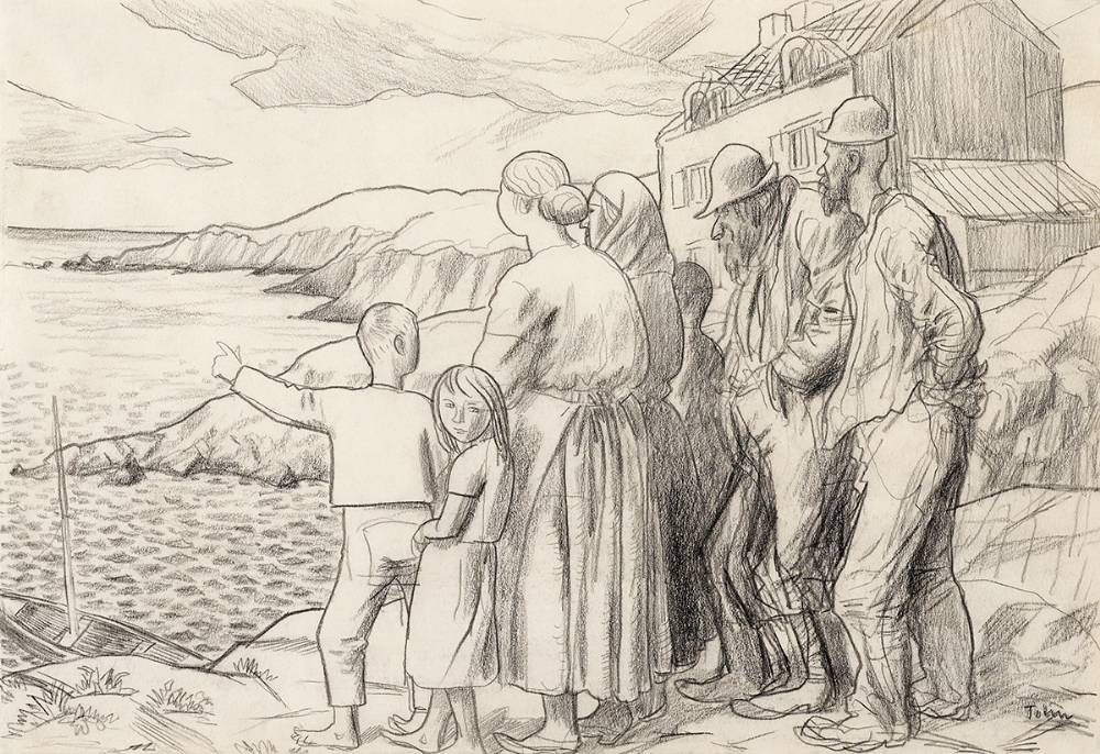 GALWAY FISHER FOLK by Augustus Edwin John sold for 4,600 at Whyte's Auctions