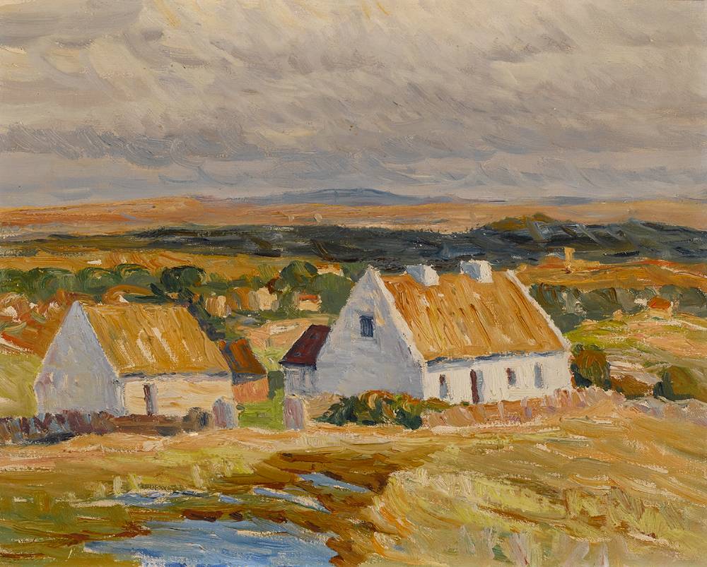 COTTAGES, WEST OF IRELAND by Charles Vincent Lamb RHA RUA (1893-1964) at Whyte's Auctions