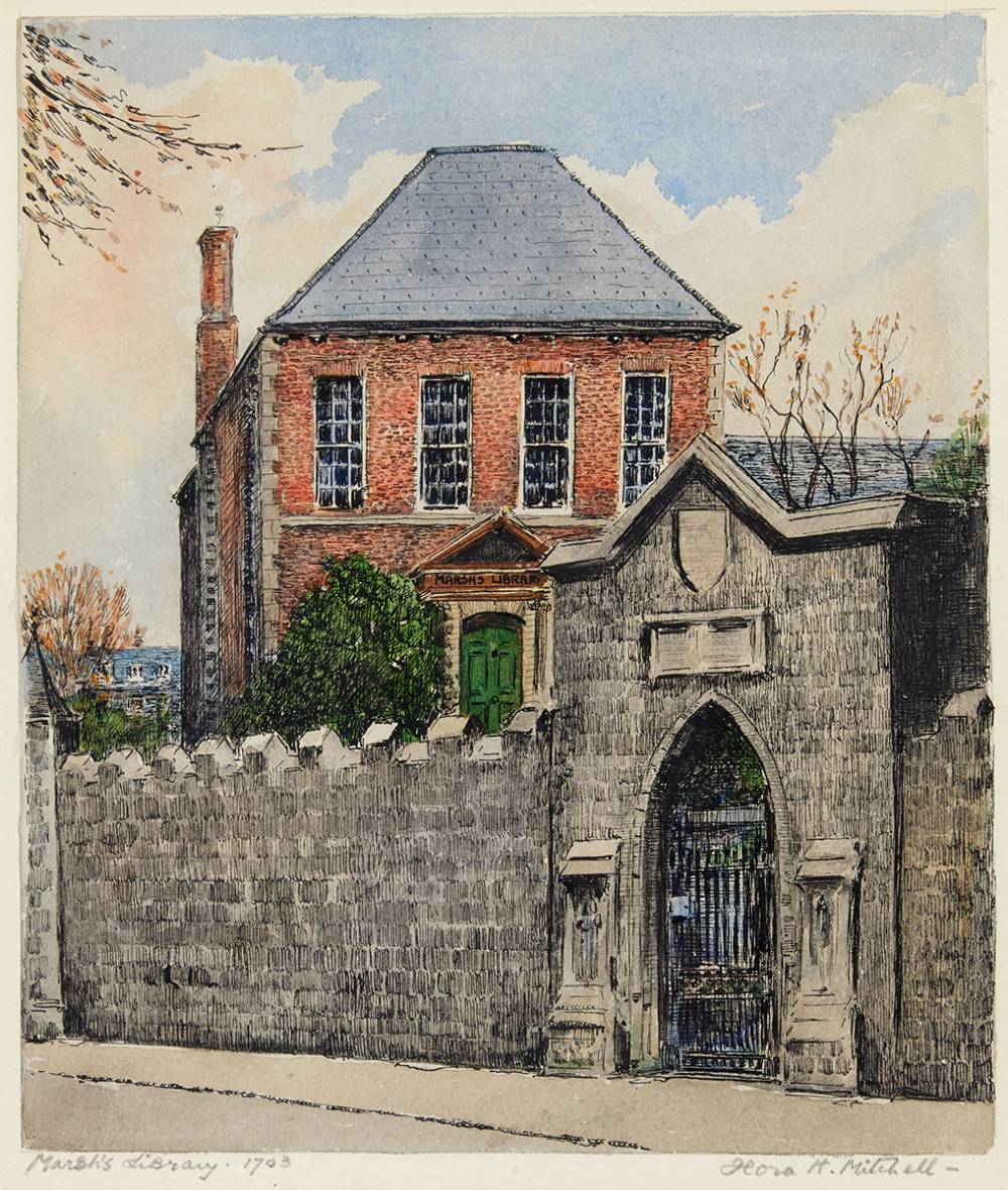 MARSH'S LIBRARY, ST. PATRICK'S CLOSE, DUBLIN by Flora H. Mitchell sold for 3,400 at Whyte's Auctions