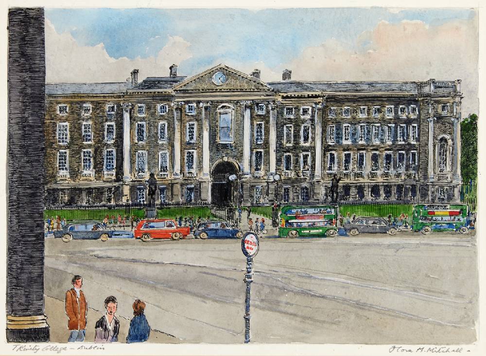 TRINITY COLLEGE, DUBLIN by Flora H. Mitchell sold for 3,800 at Whyte's Auctions