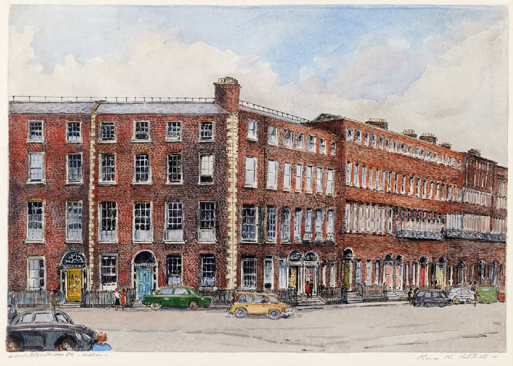 LOWER FITZWILLIAM STREET, DUBLIN by Flora H. Mitchell sold for 2,600 at Whyte's Auctions