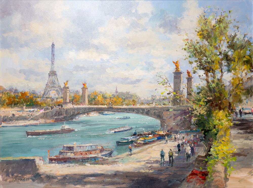 BRIDGE OVER THE RIVER SEINE, PARIS, 2023 by Colin Gibson sold for 800 at Whyte's Auctions