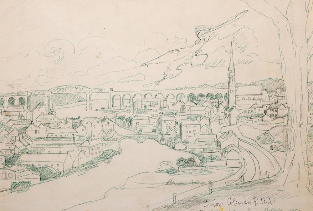 VIEW OF DROGHEDA FROM HIGHFIELD, 1967 by Simon Coleman RHA (1916-1995) at Whyte's Auctions