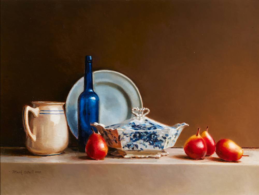 RED PEARS AND BLUE, 2002 by Mark O'Neill (b.1963) at Whyte's Auctions