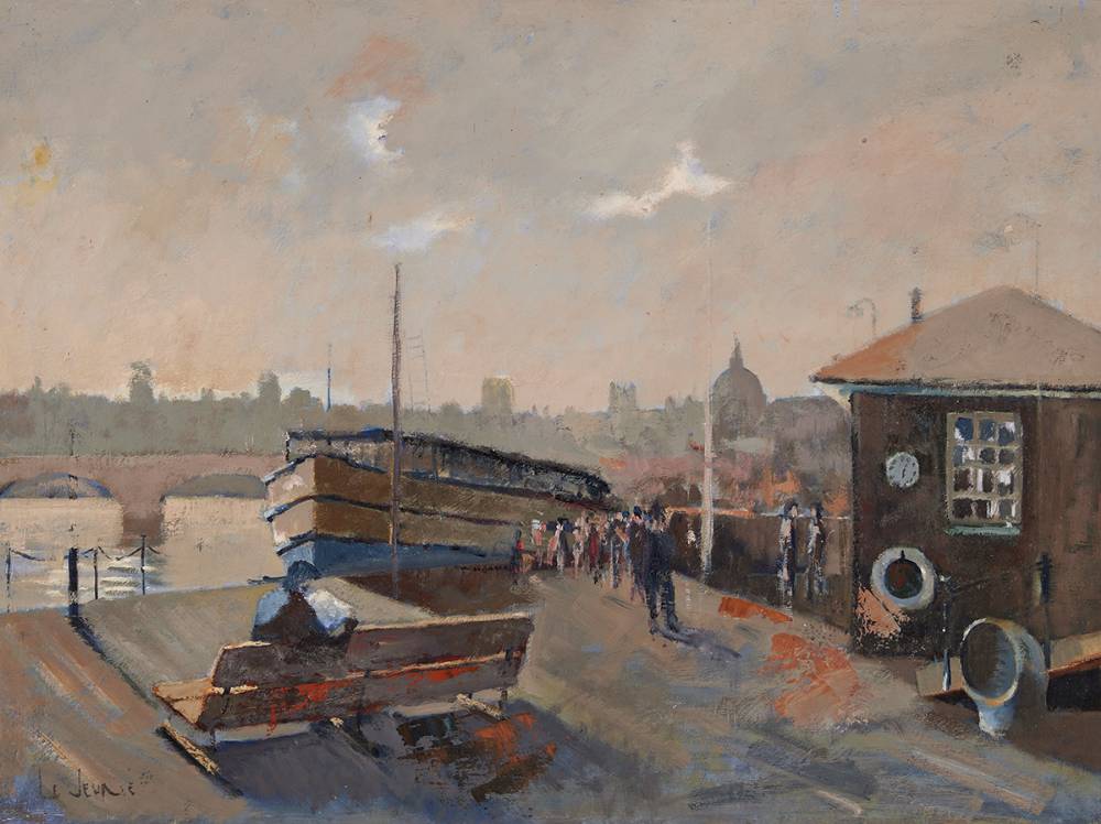 THE THAMES FERRY by James le Jeune RHA (1910-1983) at Whyte's Auctions