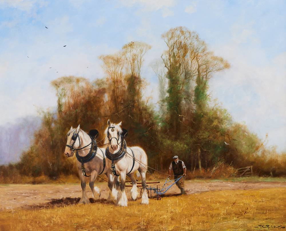 PLOUGHING by John Trickett (b.1953) at Whyte's Auctions