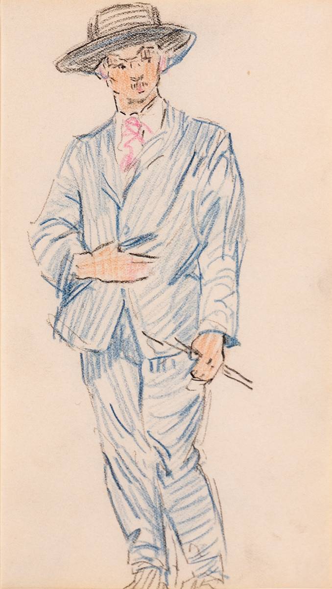 ARTIST HOLDING BRUSHES by Mary Swanzy HRHA (1882-1978) at Whyte's Auctions