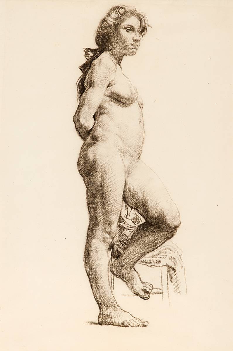 FEMALE NUDE WITH HAND BEHIND BACK by Sir William Orpen sold for 4,800 at Whyte's Auctions