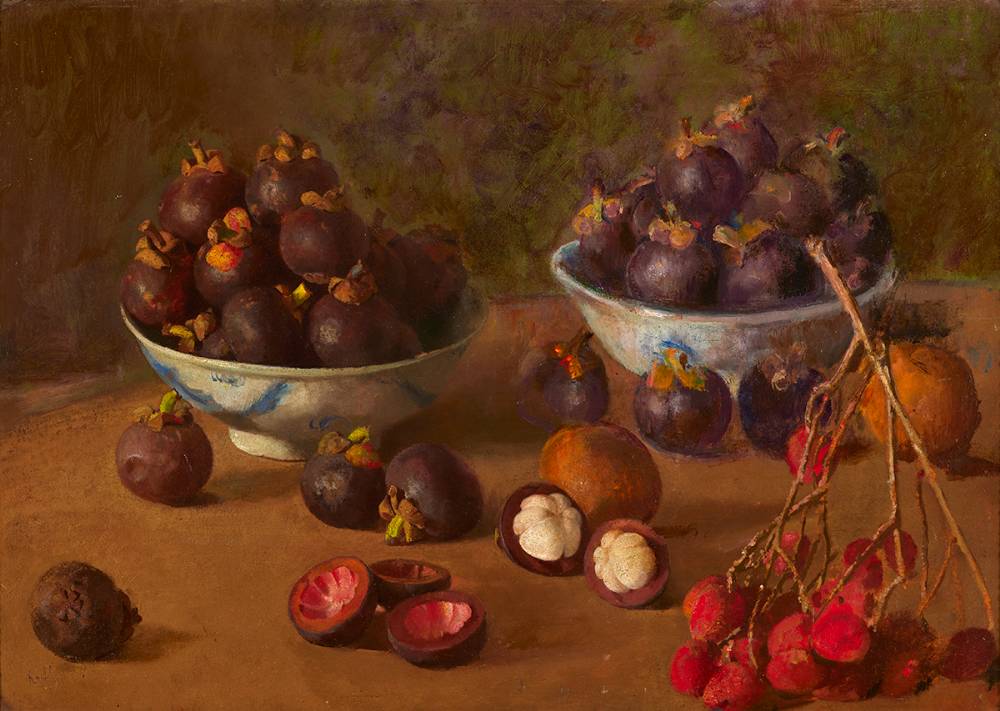 MANGOSTEENS AND ORANGES by Sir Gerald Festus Kelly sold for 2,900 at Whyte's Auctions