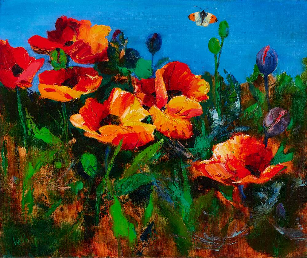 ORANGE TIP AND POPPIES by Kenneth Webb RWA FRSA RUA (b.1927) at Whyte's Auctions