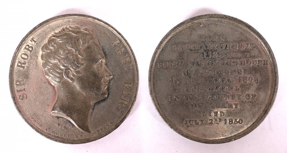 1773 Death of the Earl of Chesterfield and 1850 Sir Robert Peel medals. at Whyte's Auctions