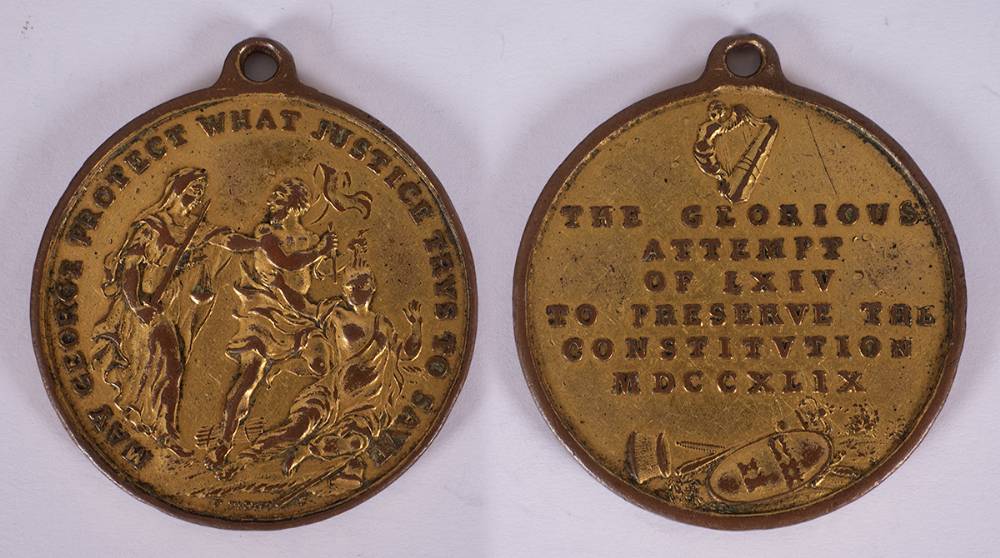 1753 Irish Surplus Revenue Dispute medal and 1749 Dr Charles Lucas and The Corporation of Dublin gilt medal. at Whyte's Auctions