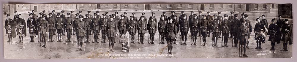 1922 (4 February) 'The Guards, Beggars Bush - Irish Republican Army' rare panoramic photograph, including Vinnie Byrne. at Whyte's Auctions