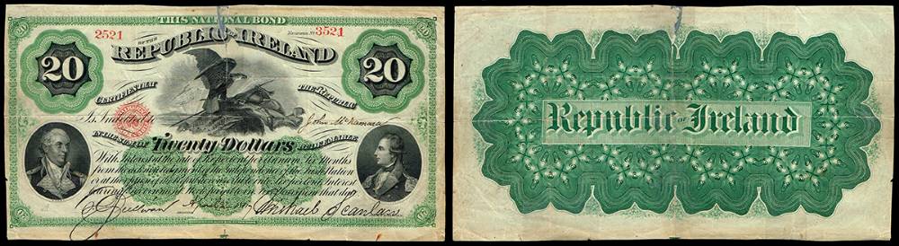 1867 (17 March) The Irish Republic 'Fenian' Bond for Twenty Dollars. at Whyte's Auctions