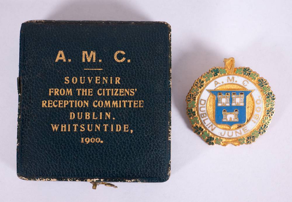 1900 (June). A.M.C. (Association of Municipal Corporations) gilt and enamel badge. at Whyte's Auctions