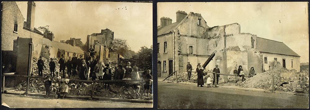 1920 (August) photographs of buildings destroyed in an anti-Catholic pogrom in Lisburn. (12) at Whyte's Auctions