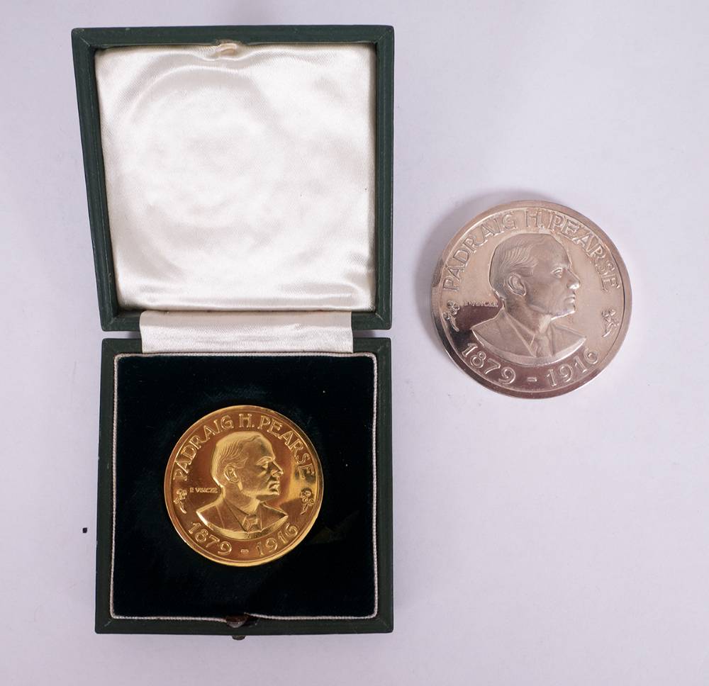 1966 Rising Anniversary gold and silver medals. at Whyte's Auctions