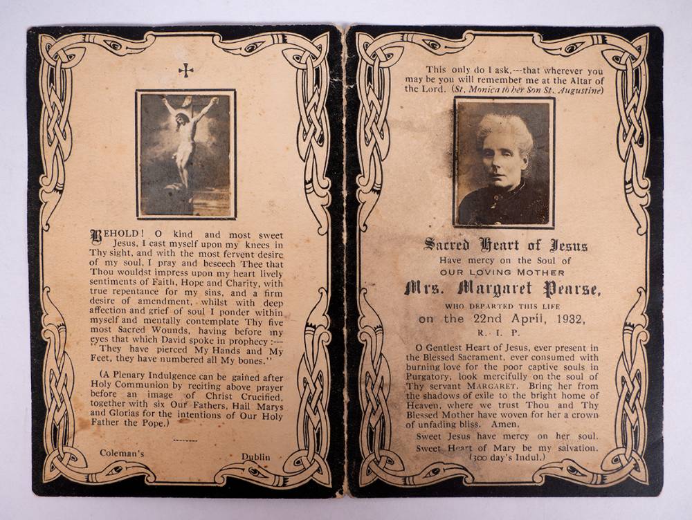 1916 and 1932 memoriam cards for Pdraig and William Pearse, and their mother Margaret Pearse. (2) at Whyte's Auctions