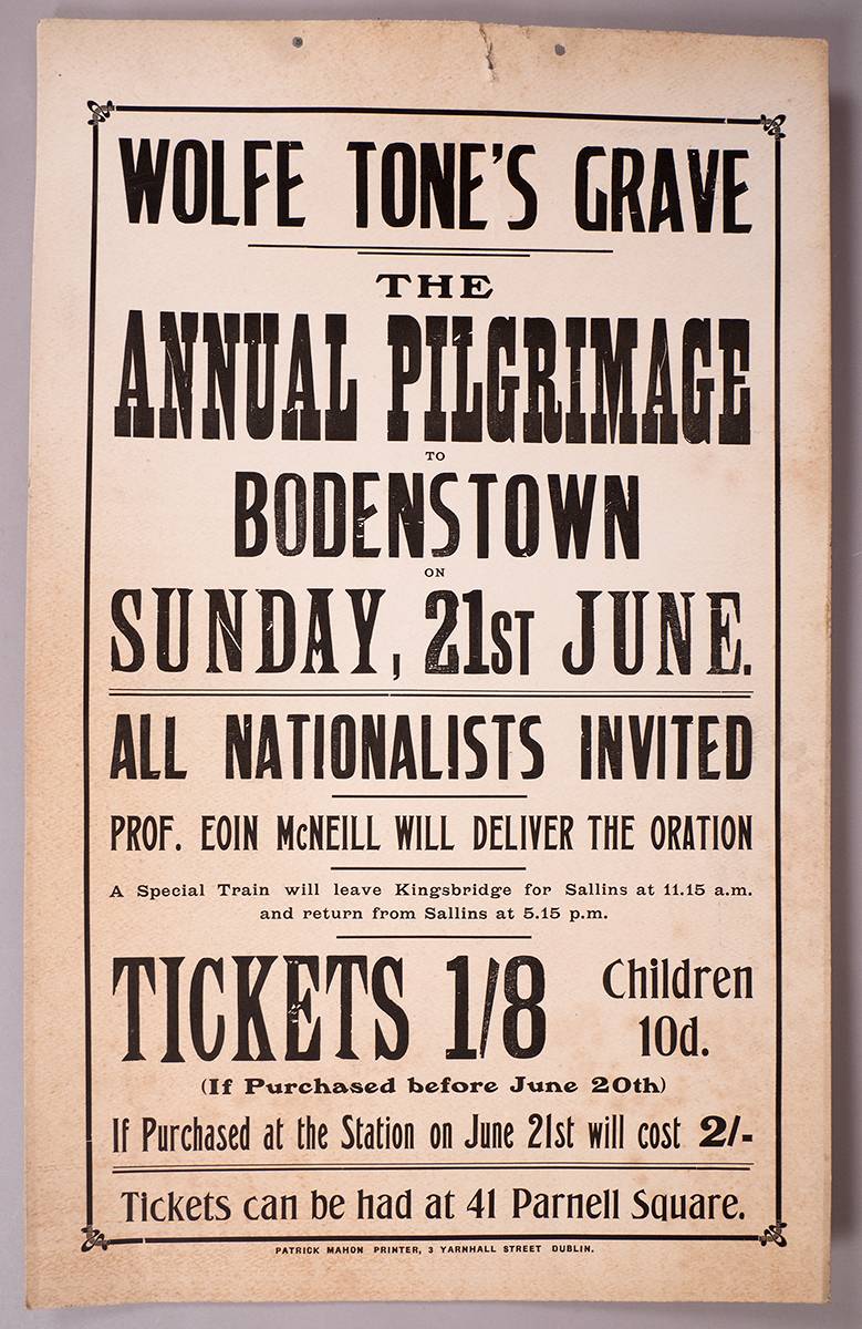 Circa 1915. WOLFE TONE'S GRAVE - THE ANNUAL PILGRAMAGE' poster. at Whyte's Auctions