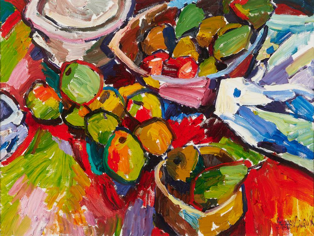 STILL LIFE WITH FRUIT, 1990 by Stephen Cullen (b.1959) at Whyte's Auctions