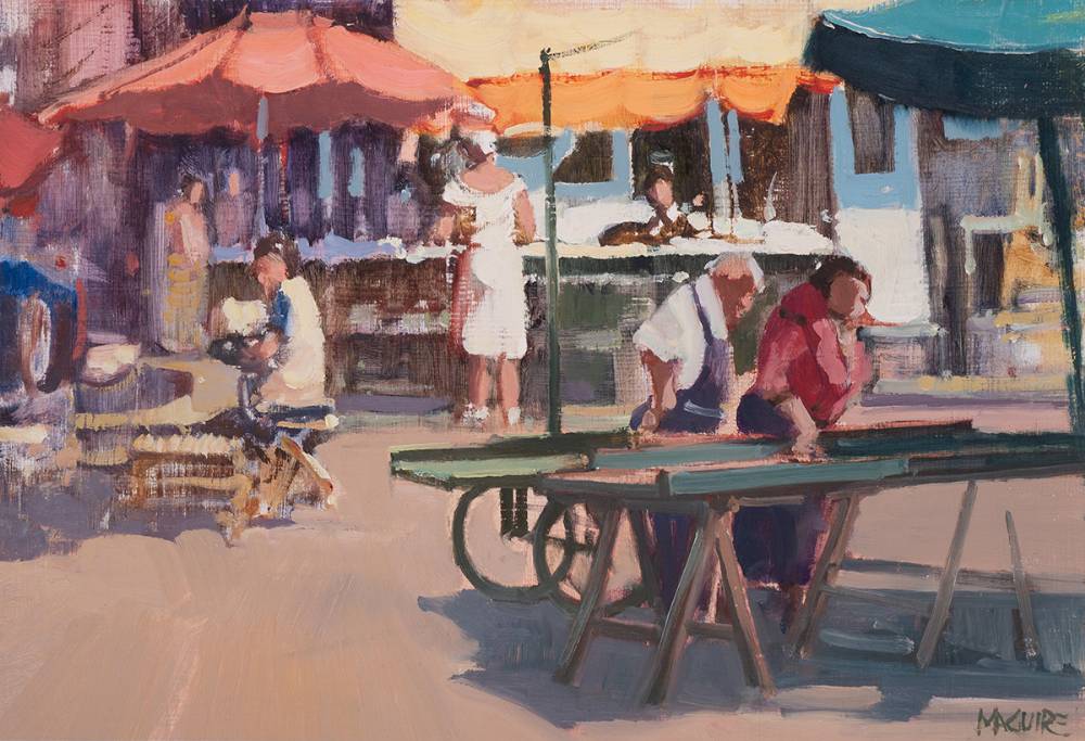 LATE IN THE DAY, CAMPO DE FIORI, ROME by Cecil Maguire RHA RUA (1930-2020) at Whyte's Auctions