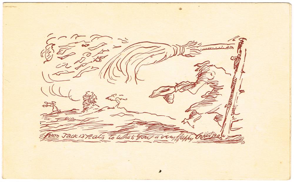 CHRISTMAS CARD [FIGURE IN LANDSCAPE] by Jack Butler Yeats RHA (1871-1957) at Whyte's Auctions