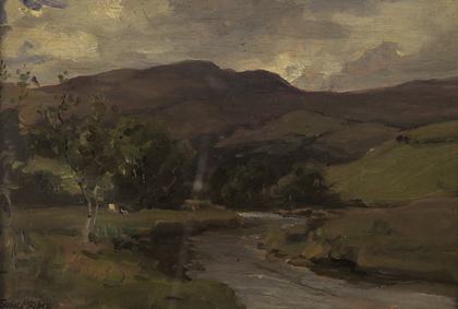 CATTLE GRAZING BY THE LENNON RIVER by Frank McKelvey sold for �6,348 at Whyte's Auctions
