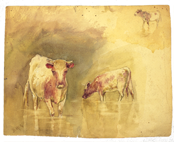 COWS WATERING by William Bingham McGuinness RHA (1849-1928) RHA (1849-1928) at Whyte's Auctions