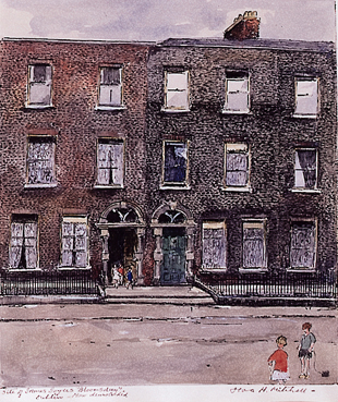 SITE OF JAMES JOYCE "BLOOMSDAY" DUBLIN - NOW DEMOLISHED by Flora H. Mitchell (1890-1973) (1890-1973) at Whyte's Auctions