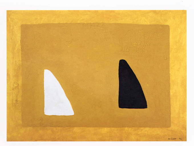 BLACK AND WHITE ON OCHRE by William Scott CBE RA (1913-1989) at Whyte's Auctions