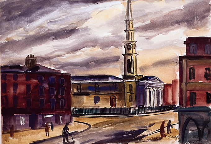 ST. GEORGE'S CHURCH, TEMPLE STREET, DUBLIN by Norah McGuinness HRHA (1901-1980) at Whyte's Auctions