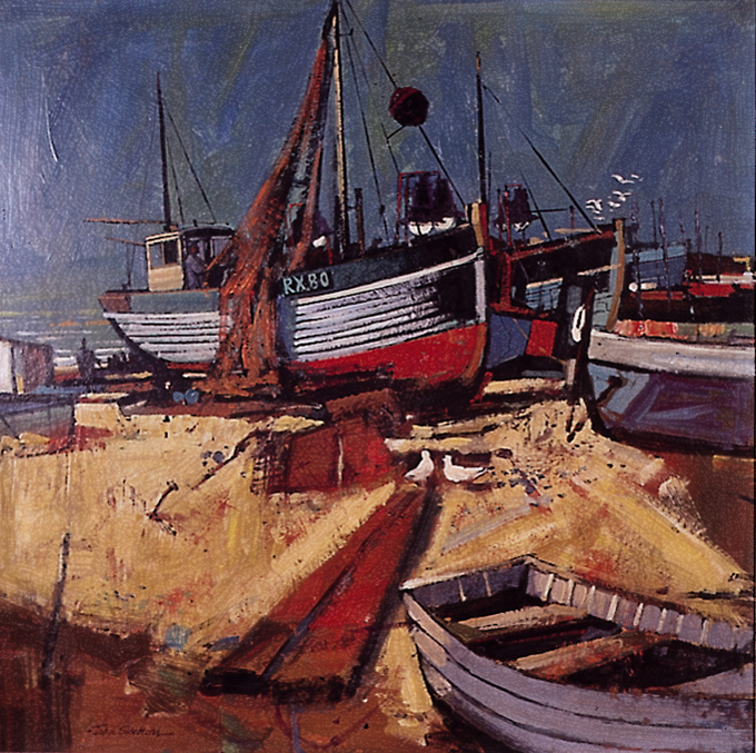 FISHING BOATS, KILKEEL, CO. DOWN by John Skelton sold for �2,920 at Whyte's Auctions