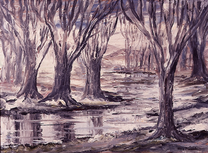 REFLECTIONS IN A WOODED LANDSCAPE by Max Maccabe FRSA FIAL WCSI (1917-2000) at Whyte's Auctions