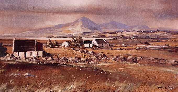 MOUNTAINS OF MOURNE FROM CLOUGH, COUNTY DONEGAL by Arthur H. Twells RUA at Whyte's Auctions