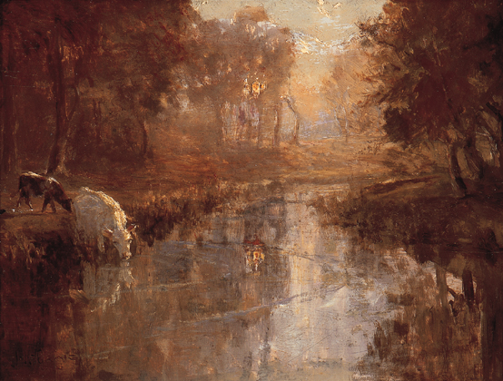 LAGAN BY MOONLIGHT (CATTLE WATERING) by James Humbert Craig sold for 8,126 at Whyte's Auctions