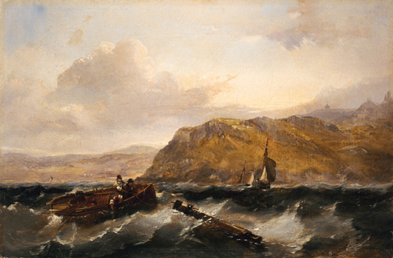 TRAWLING OFF DALKEY ISLAND by Edwin Hayes RHA RI ROI (1819-1904) at Whyte's Auctions